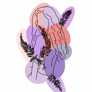 Female simple line wallpaper