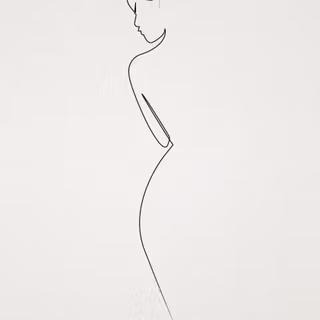 Female simple line wallpaper