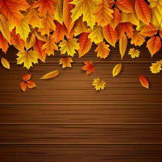 Autumn leaves pattern horizontal wallpaper