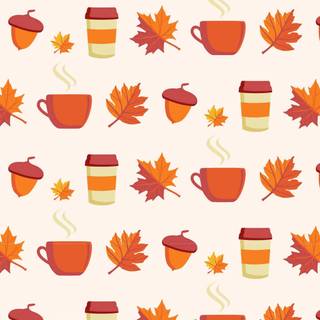 Autumn leaves pattern horizontal wallpaper