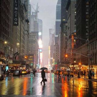 NYC rain wallpaper