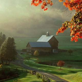 Countryside in the fall wallpaper