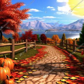 Countryside in the fall wallpaper