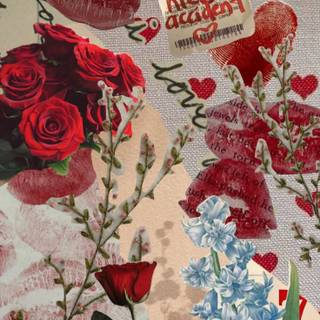 Rose flower collage wallpaper