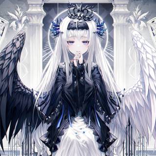 Anime girl with wings wallpaper