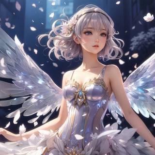 Anime girl with wings wallpaper