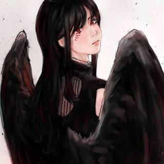 Anime girl with wings wallpaper