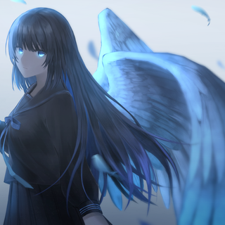 Anime girl with wings wallpaper