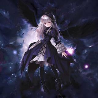 Anime girl with wings wallpaper