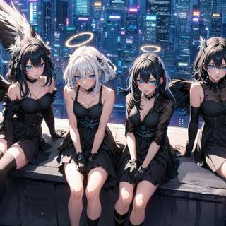 Anime girl with wings wallpaper