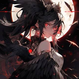 Anime girl with wings wallpaper