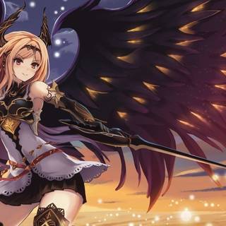 Anime girl with wings wallpaper