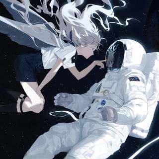 Anime girl with wings wallpaper