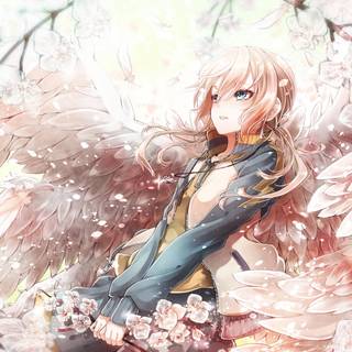 Anime girl with wings wallpaper