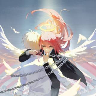 Anime girl with wings wallpaper