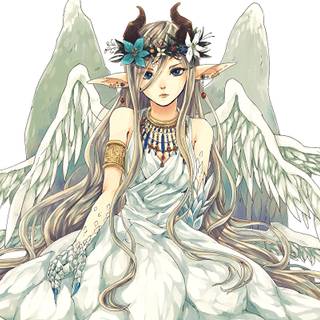 Anime girl with wings wallpaper