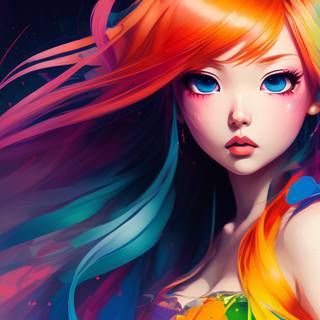 AI anime girl wallpaper