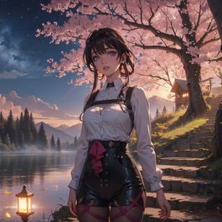 AI anime girl wallpaper