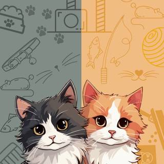 Couple cats wallpaper