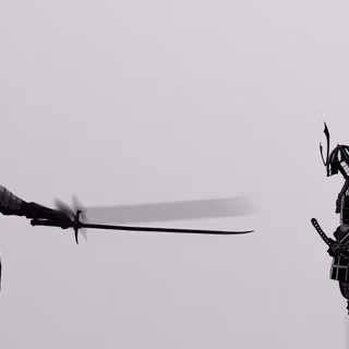 PC white and black samurai anime wallpaper