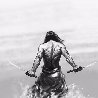 PC white and black samurai anime wallpaper