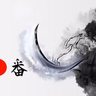 PC white and black samurai anime wallpaper