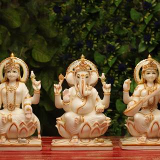 Ganesh Laxmi 4k wallpaper