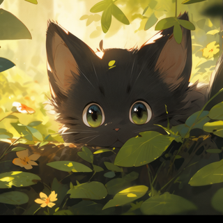 Lofi autumn cat laptop wallpaper