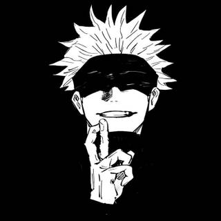 Black and white Gojo HD wallpaper