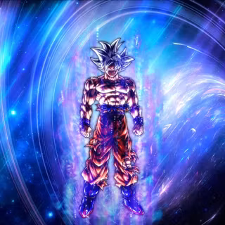Purple Goku Ultra Instinct desktop wallpaper
