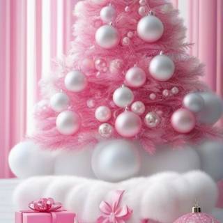 Christmas pink iPhone wallpaper