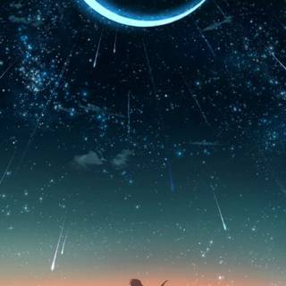 Night sky anime phone wallpaper