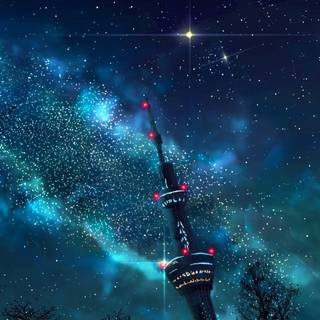 Night sky anime phone wallpaper