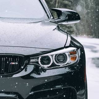 BMW in snow wallpaper