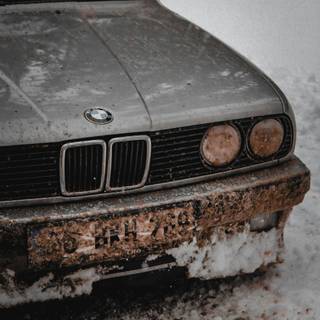 BMW in snow wallpaper