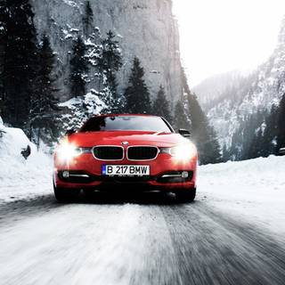 BMW in snow wallpaper
