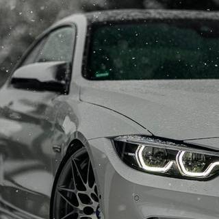 BMW in snow wallpaper