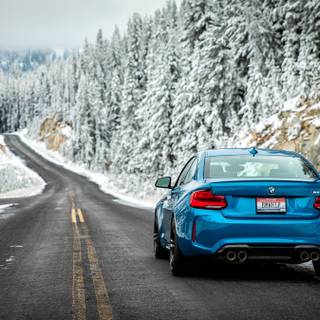 BMW in snow wallpaper