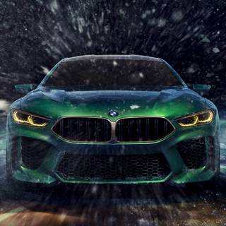 BMW in snow wallpaper