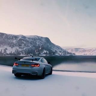 BMW in snow wallpaper