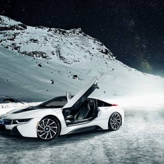 BMW in snow wallpaper