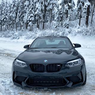 BMW in snow wallpaper