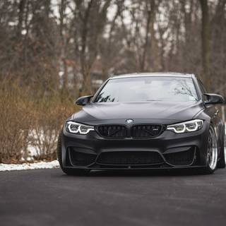 BMW in snow wallpaper