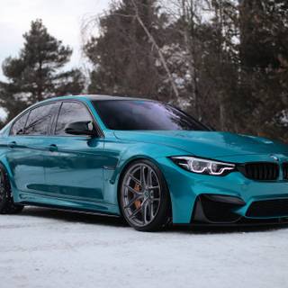 BMW in snow wallpaper