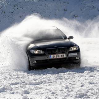 BMW in snow wallpaper