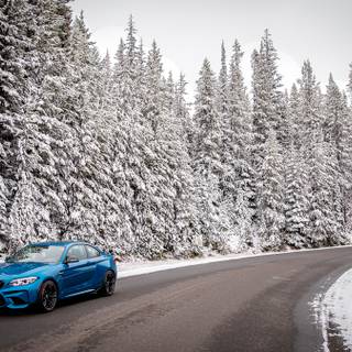 BMW in snow wallpaper