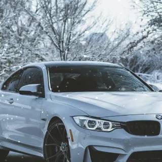 BMW in snow wallpaper