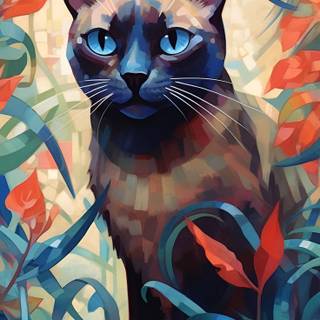 Abstract cat wallpaper