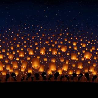 Tangled lanterns wallpaper