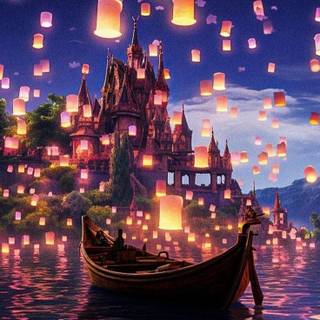 Tangled lanterns wallpaper